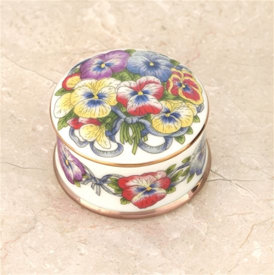 Picture of German Porcelain Pansies Box