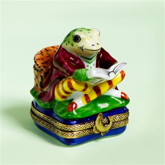 Picture of Limoges Frog  Reading Newspaper Box