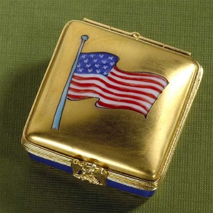 Picture of Limoges Gold Box with USA Flag 