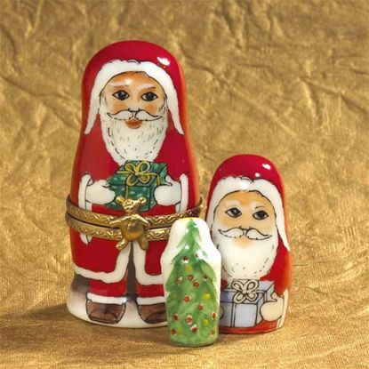 Picture of Limoges 2 Santas and Tree Box
