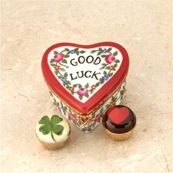 Picture of Limoges Good Luck Heart with 2 Truffles Box