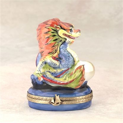 Picture of Limoges Blue Red Dragon Box