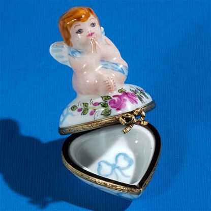 Picture of Limoges Cherub on Heart Box