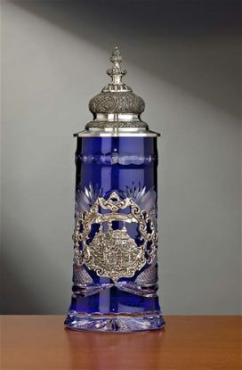 Picture of Blue Lord of Crystal German Beer Stein with Pewter Lid