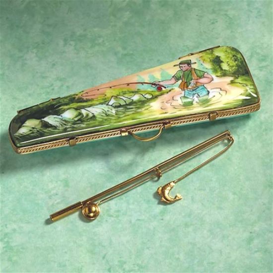 The Cottage Shop - Limoges Fishing Case Box with Pole