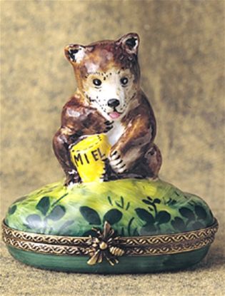 Picture of Limoges Bear with Honey Box