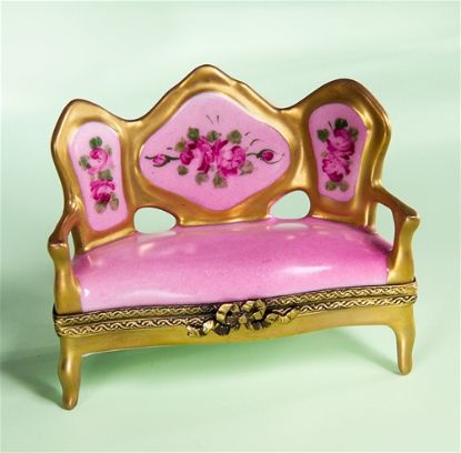 Picture of Limoges Antique Style Pink Sofa Box