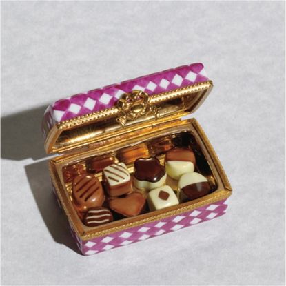 Picture of Limoges Burgundy Gold Fine Assorted Chocolate Box 
