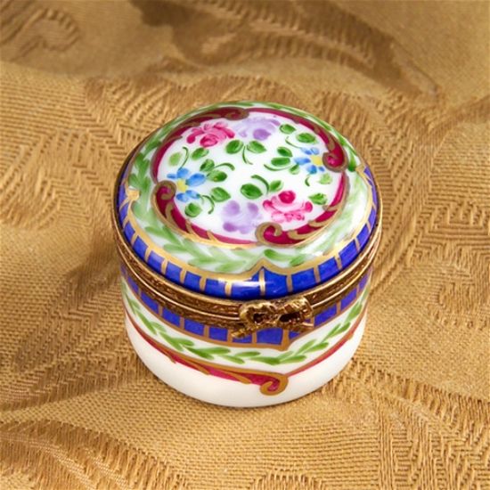 Picture of Limoges Sevres Blue Round Box