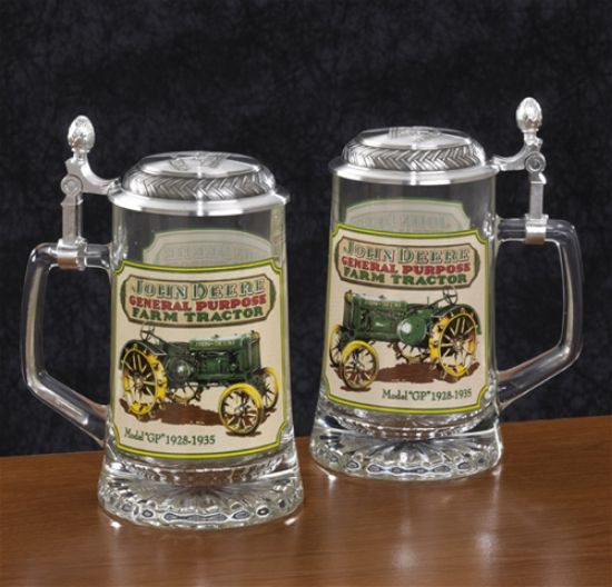 Picture of John Deere Glass Beer Stein with German Pewter Lid, Each. 