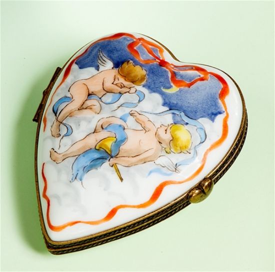 Picture of Limoges Two Cherubs Heart Box
