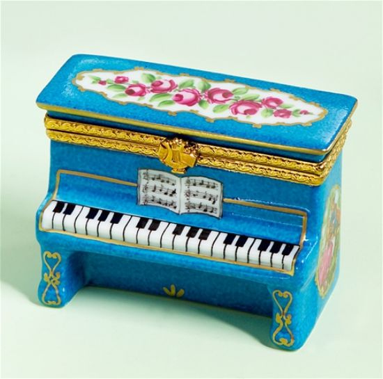 Picture of Limoges Louis XV  Blue Upright Piano Box