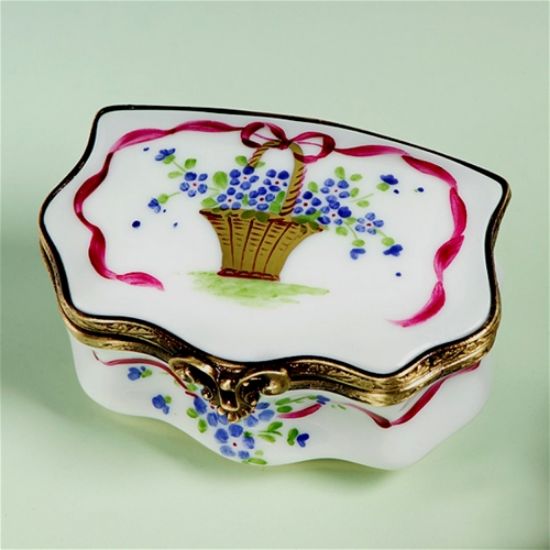 Picture of Limoges Basket with Blue Flowers Box 