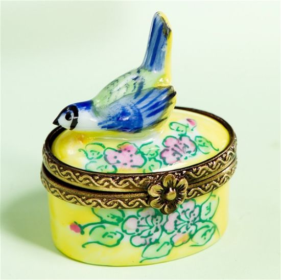 Picture of Limoges Chamart mini Bluebird on Flowers Box