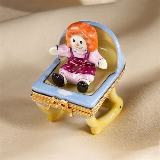 Picture of Limoges Raggedy Ann on Rocking Chair Box