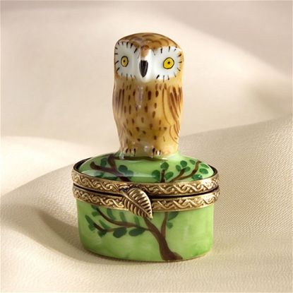 Picture of Limoges Mini Brown Owl Box