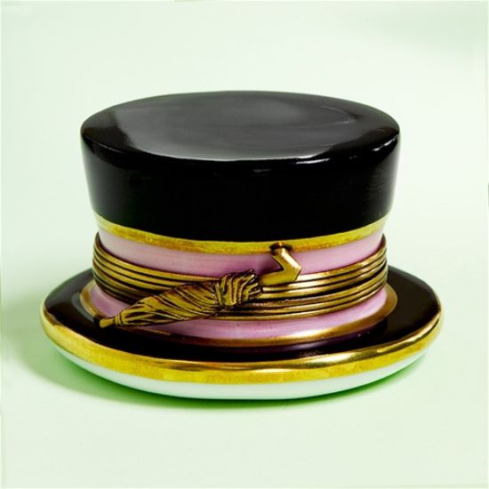 Picture of Limoges Black and Pink Top Hat Box