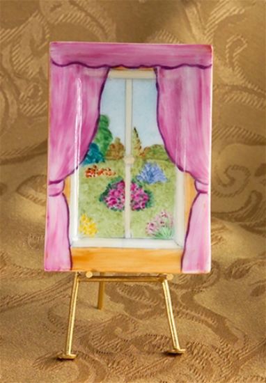 Picture of Limoges Garden Window Painting on Easel Box