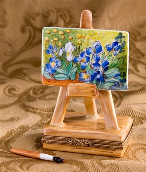 Picture of Limoges Van Gogh Iris Painting on Easel Box 