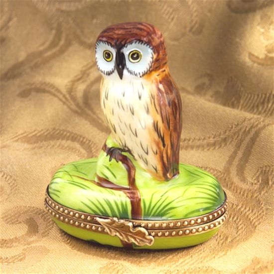 Picture of Limoges Owl on Grass Box