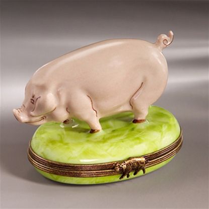 Picture of Limoges Pig with Curly Tail Box