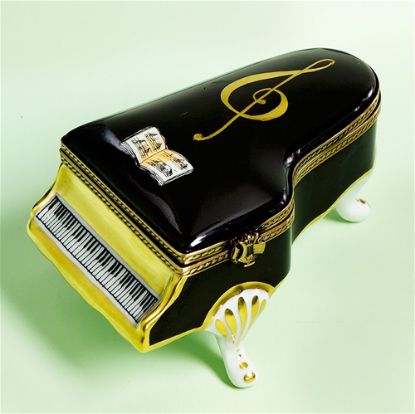 Picture of Limoges Black Baby Grand Piano Box