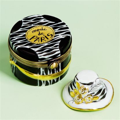 Picture of Limoges Mode de Paris Black and White Hat Box 