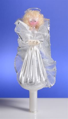 Picture of De Carlini Silver Angel Tree Top Christmas  Ornament