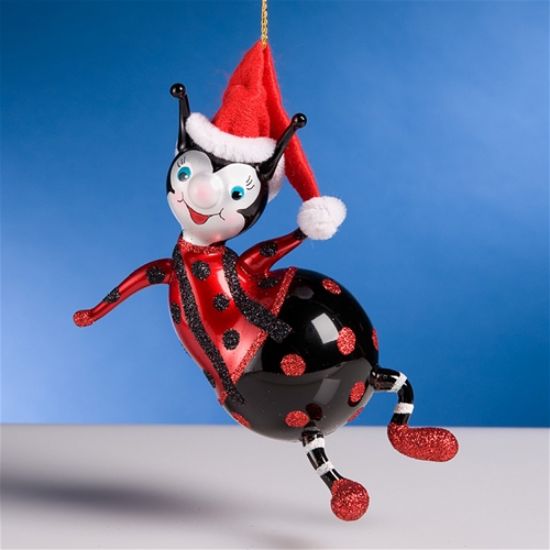 Picture of De Carlini Santa Ladybug  Ornament