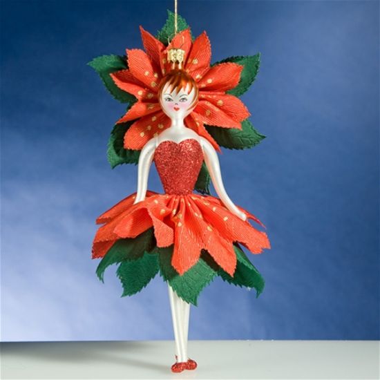 Picture of De Carlini Red and Green Christmas Flower Ornament