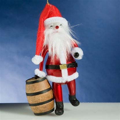 Picture of De Carlini Santa with Barrel Christmas Ornament