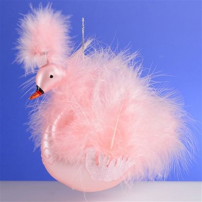 Picture of De Carlini Pink Swan Christmas Ornament