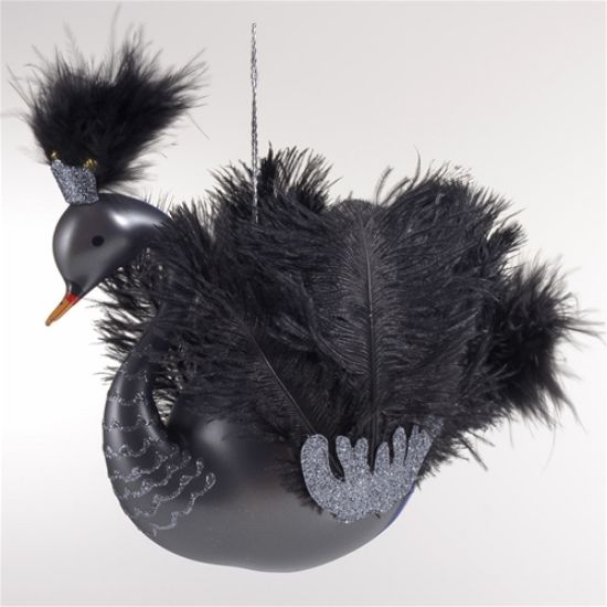 Picture of De Carlini Black Swan Christmas Ornament