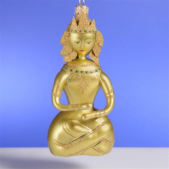 Picture of De Carlini Buddha in Gold Christmas Ornament
