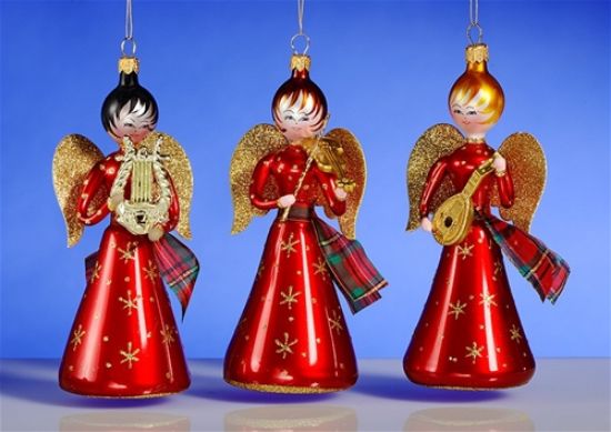 Picture of De Carlini Red Angel Trio Set of Ornaments