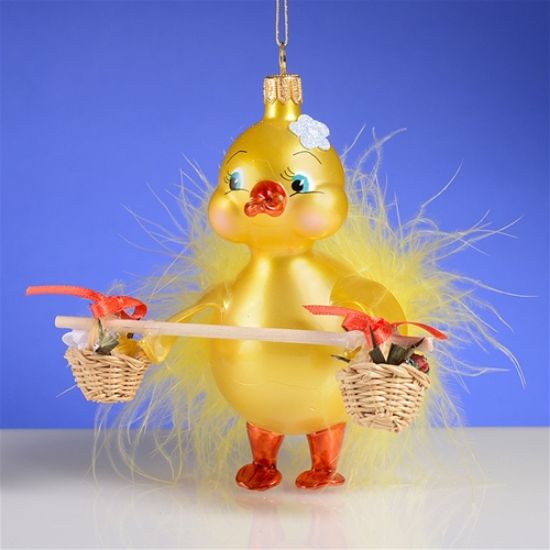 Picture of De Carlini Boy Chicken with Double Basket Ornament