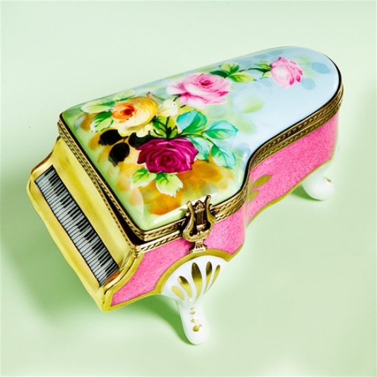 Picture of Limoges Symphony of Roses in Pink Piano Box 