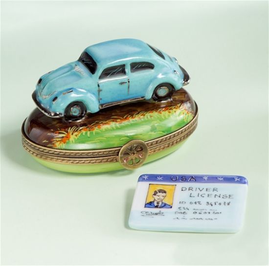 Picture of Limoges Blue Car Box with Boy's Drivers License
