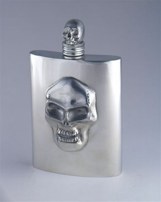 Picture of British Pewter Skull Flask