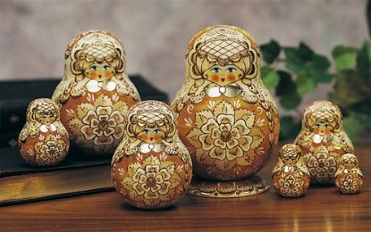 Picture of Russian Wooden Round Family Matryoshka