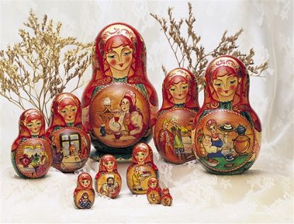 Picture of Russian Handpainted Red Samovar Matryoshka