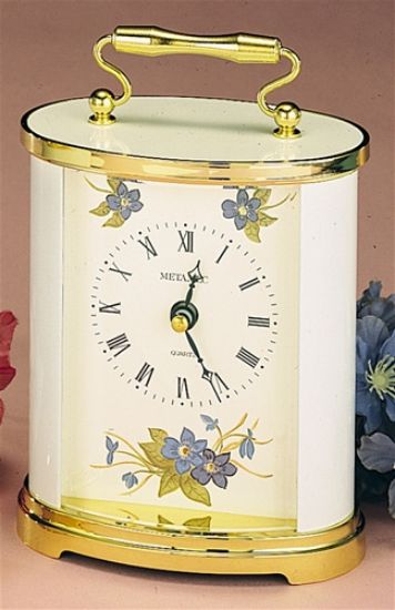 Picture of British Clock with Blue Flowers