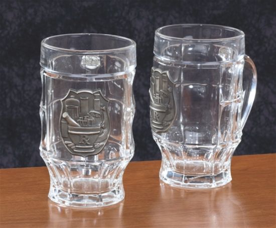 Picture of Pharmacist Glass Mug with Pewter Crest, Each.
