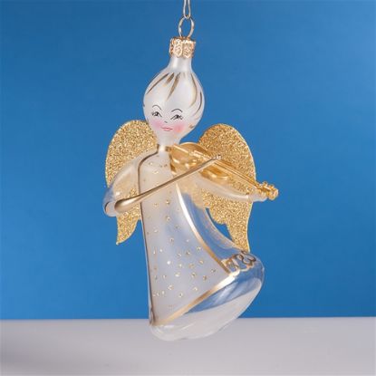 Picture of De Carlini Angel Playing Violin Christmas Ornament