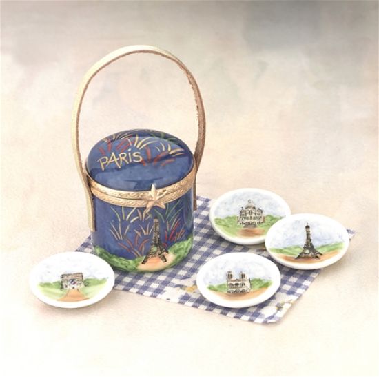 Picture of Limoges Paris Basket Box with Plates 