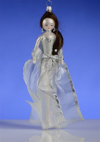 Picture of De Carlini Lady in Silver Dress Ornament