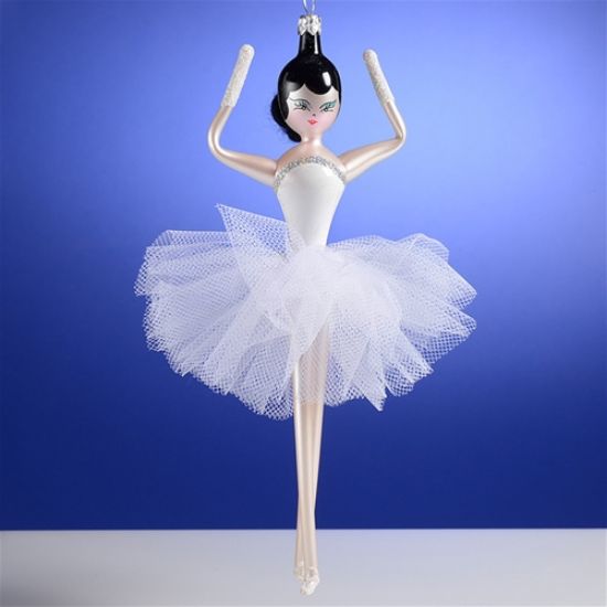 Picture of De Carlini White Swan Lake Ballerina Ornament