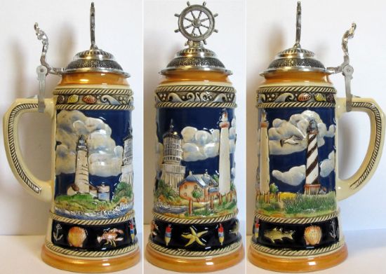 Picture of Lighthouse Exclusive German Beer Stein with Pewter Lid