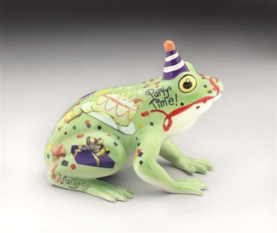Picture of Party Time Happy Birthday Ceramic Frog Satuette