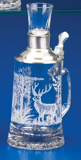 Picture of Glass Father and Son Deer Stein with Shot Glass 